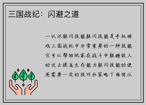 三国战纪：闪避之道